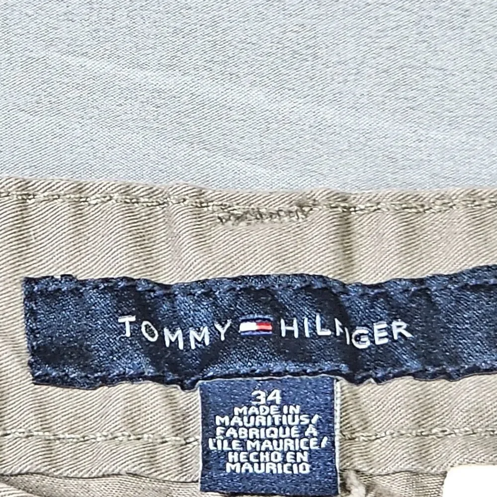 Tommy Hilfiger Mens Cargo Shorts Classic Fit Size 34 Beige 100% Cotton